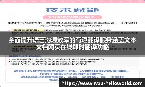 全面提升语言沟通效率的有道翻译服务涵盖文本文档网页在线即时翻译功能